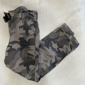 Ultra high rise camo jogger pants